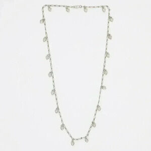 Sterling Silver Fringe Heart Necklace Figaro Chain Necklace Silver Jewelry